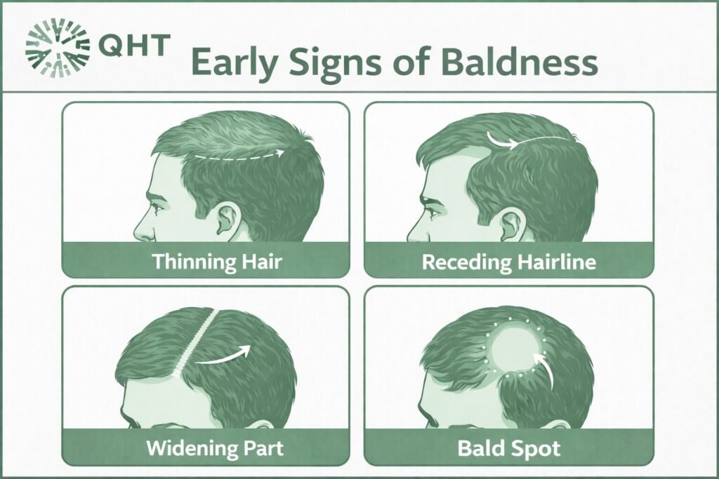 early signs of baldness