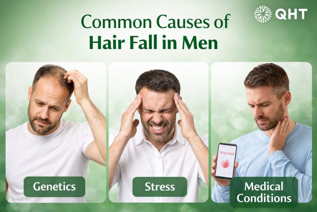 sudden hair loss causes in men