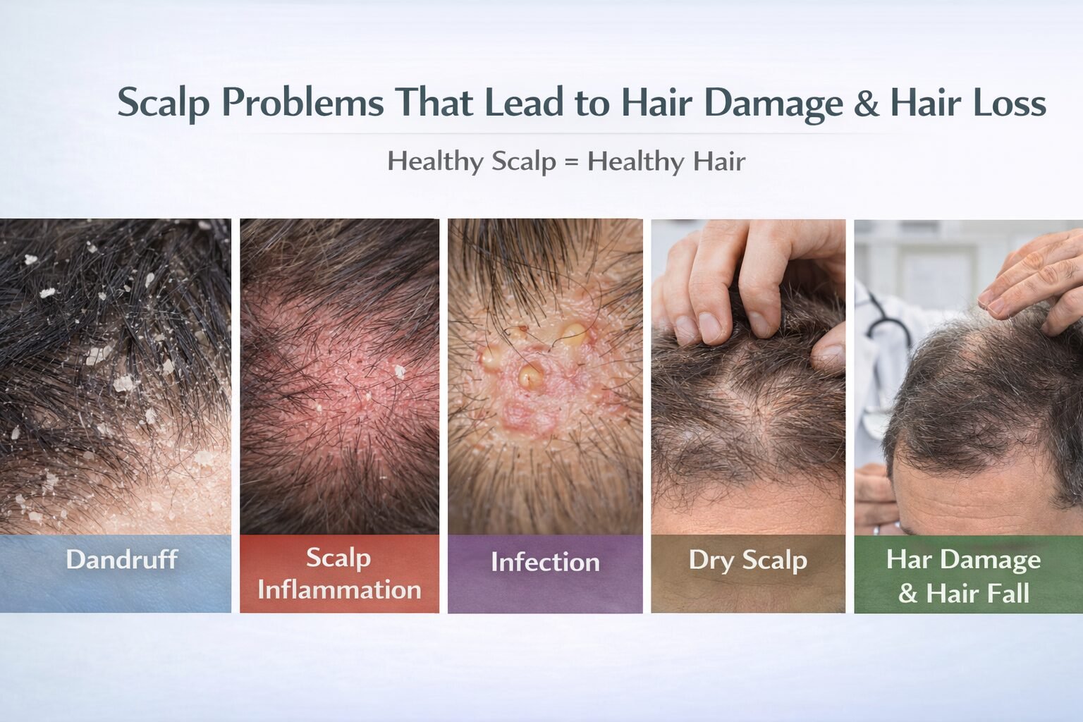Scalp Problems That Lead to Hair Damage and Hair Loss